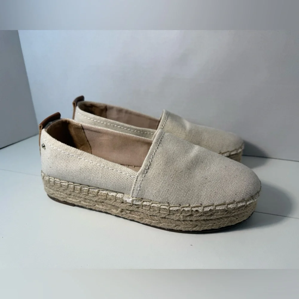 NEW ! SAM EDELMAM Cream Espadrille Slip-On Shoes size 9.5
